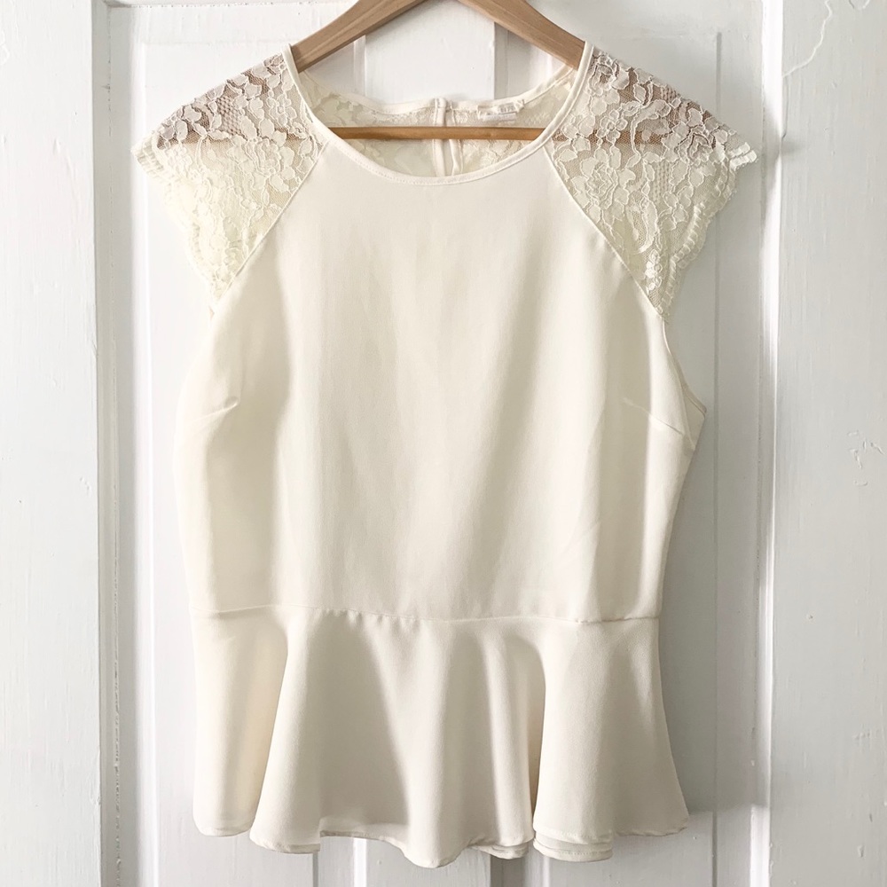 Beautiful lace peplum top!